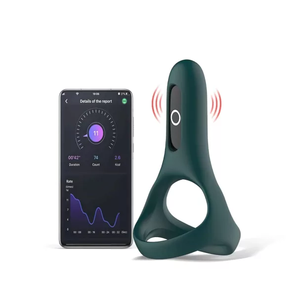 Magic Motion Rise - inel pentru penis vibrator inteligent, reîncărcabil, verde