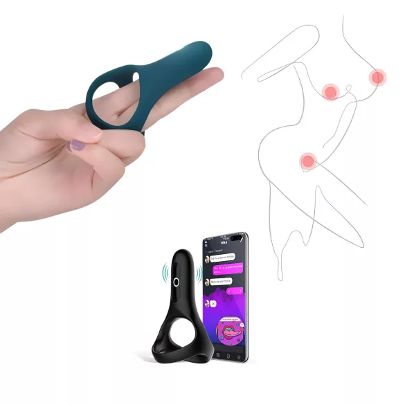 Magic Motion Rise - inel pentru penis vibrator inteligent, reîncărcabil, verde