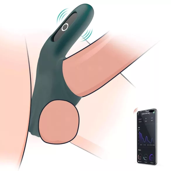 Magic Motion Rise - inel pentru penis vibrator inteligent, reîncărcabil, verde
