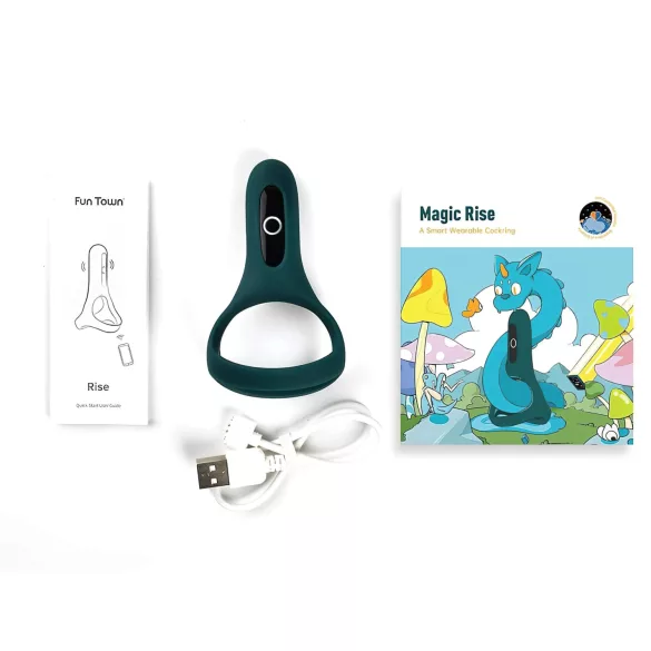 Magic Motion Rise - inel pentru penis vibrator inteligent, reîncărcabil, verde