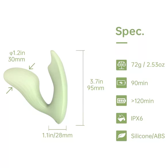 Magic Motion Umi - Vibrator 2 în 1 controlat prin aplicație (verde)
