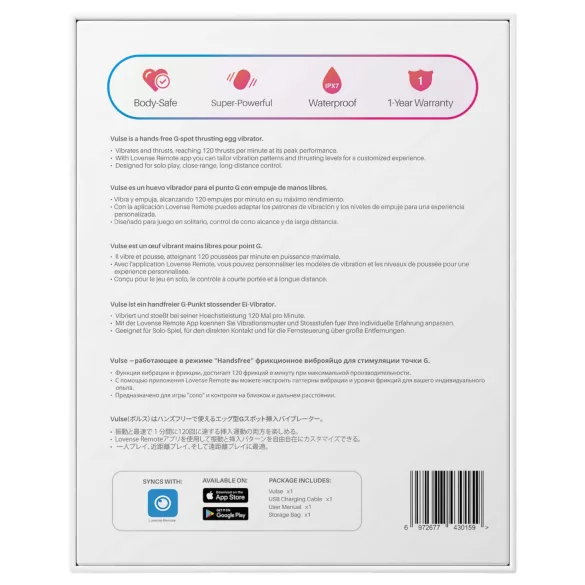 Lovense - Ou vibrator inteligent cu funcție de împingere - roșu