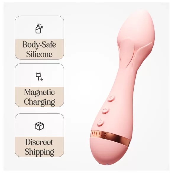 Vush Fleur - vibrator de masaj cu acumulator, rezistent la apă (roz)