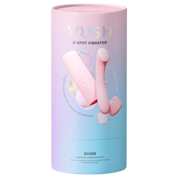 Vush Pop Shine - vibrator pentru punctul G, reîncărcabil, waterproof, roz