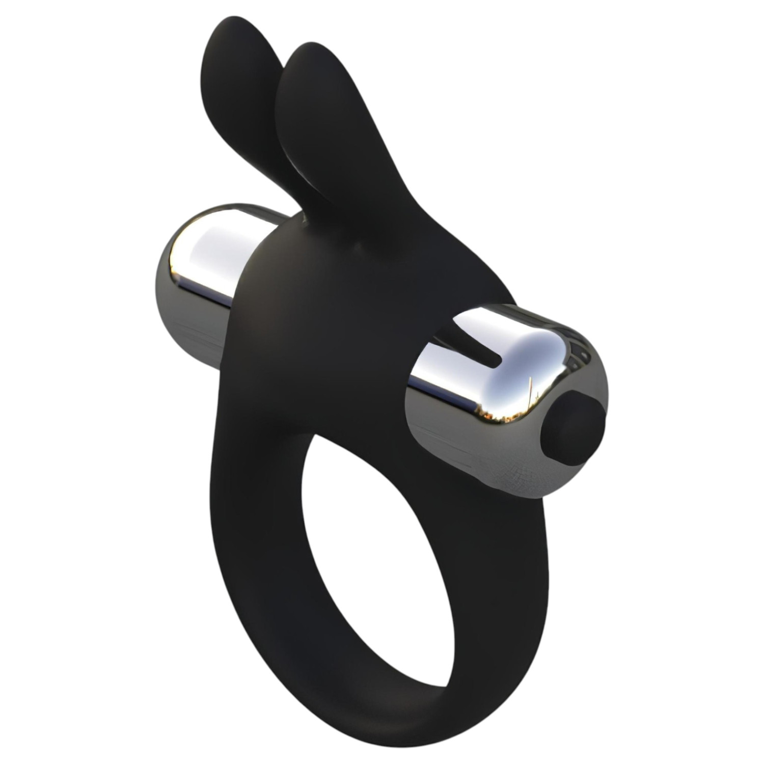 Pulselock Vantr - inel vibrator pentru penis, cu vibrator în formă de iepuraș (negru) - 30 mm
